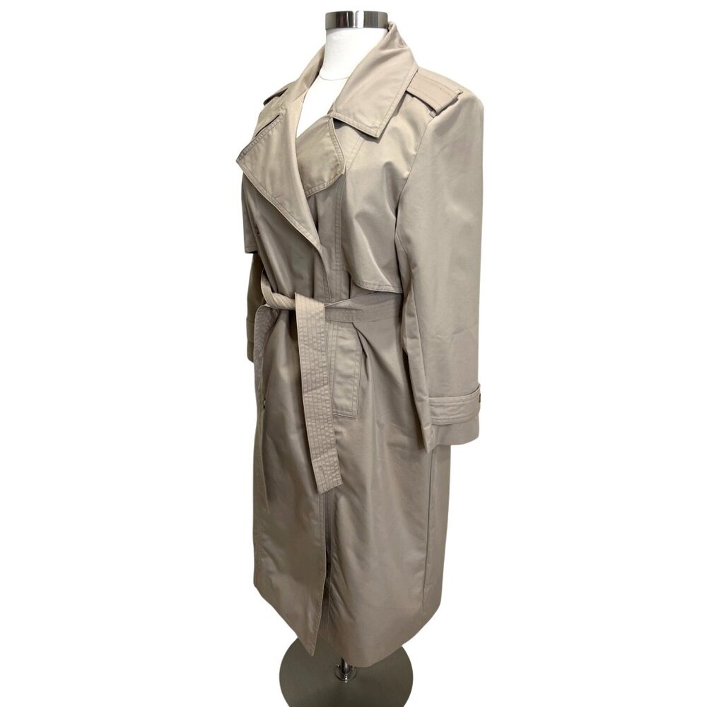 Banana Republic Classic Trench Coat Womens XL Classic Double Breasted Khaki - Picture 5 of 11
